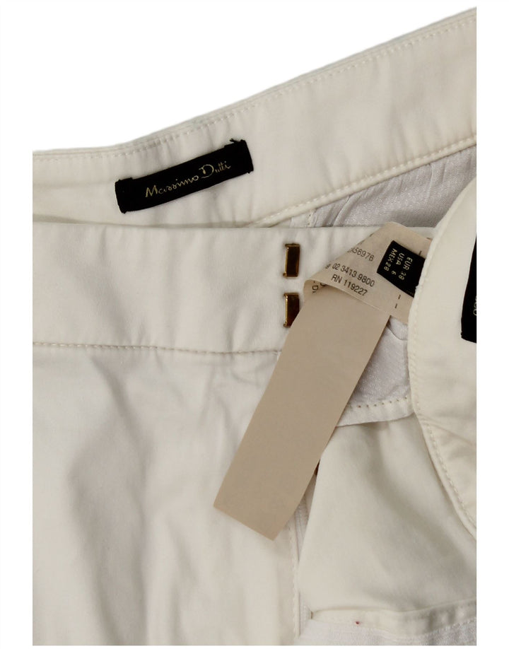 Massimo Dutti Pantalones Cortos Chinos Mujer EU 38 Small W28 Algodón Blanco