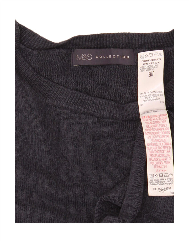 Marks & Spencer - Jersey de cuello redondo para mujer, talla 40, talla M, color azul marino