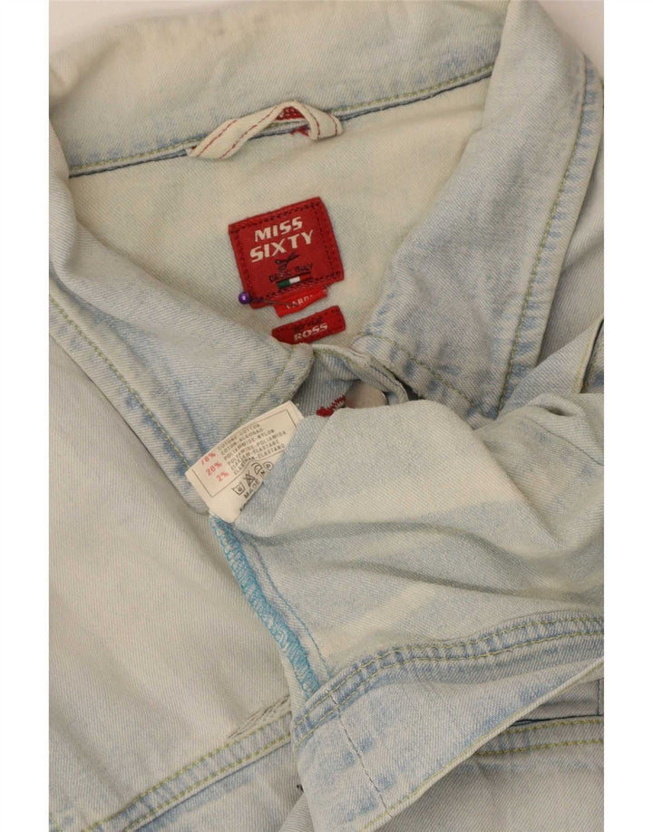 Miss Sixty Chaqueta vaquera corta para mujer UK 44 Algodón azul grande