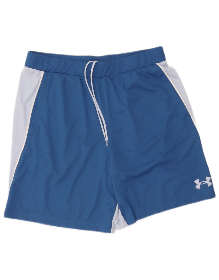 Under Armour Pantalones cortos deportivos para hombre Poliéster color block azul grande
