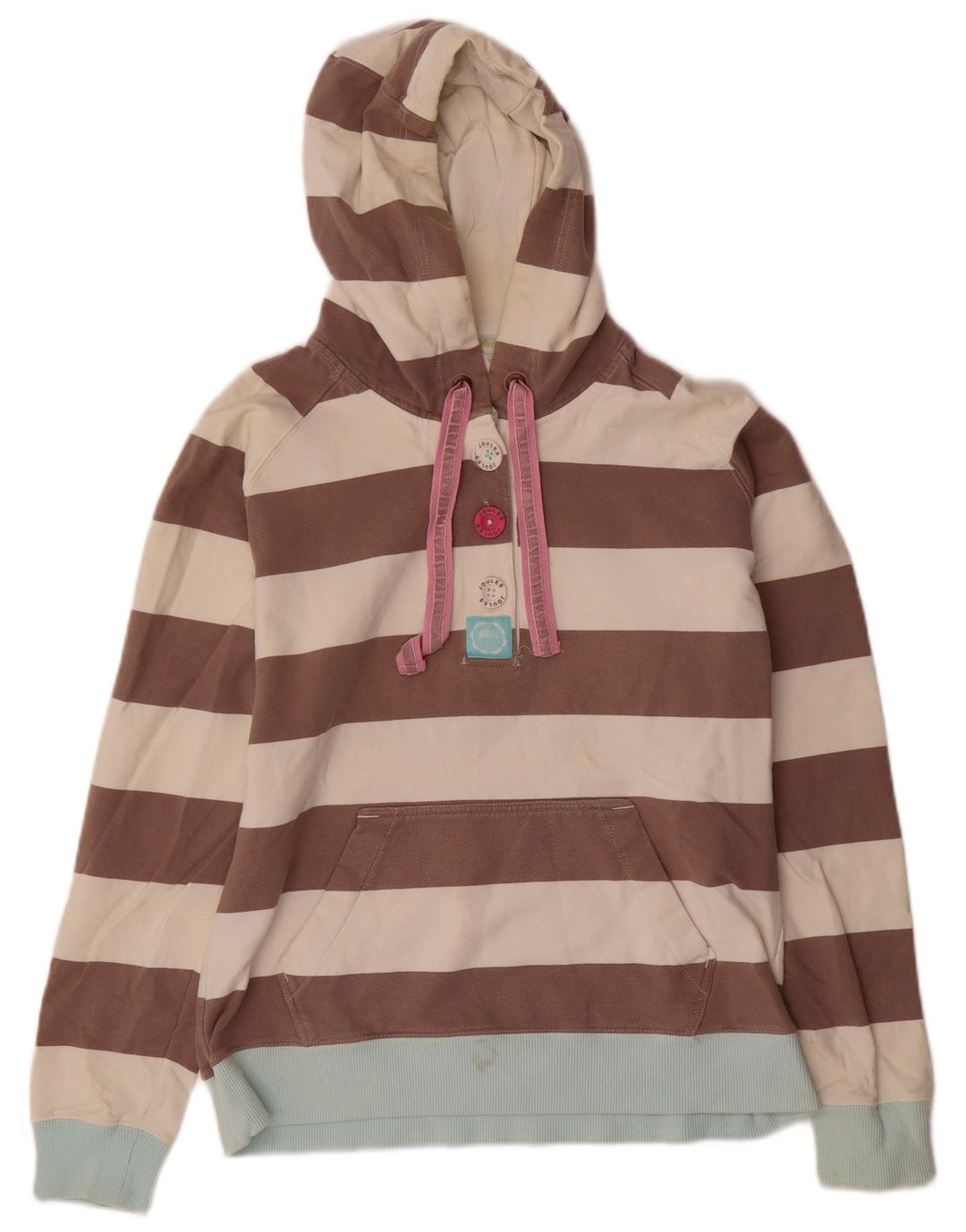 JOULES Jersey con capucha de corte clásico para mujer UK 40 Marrón medio Rayas