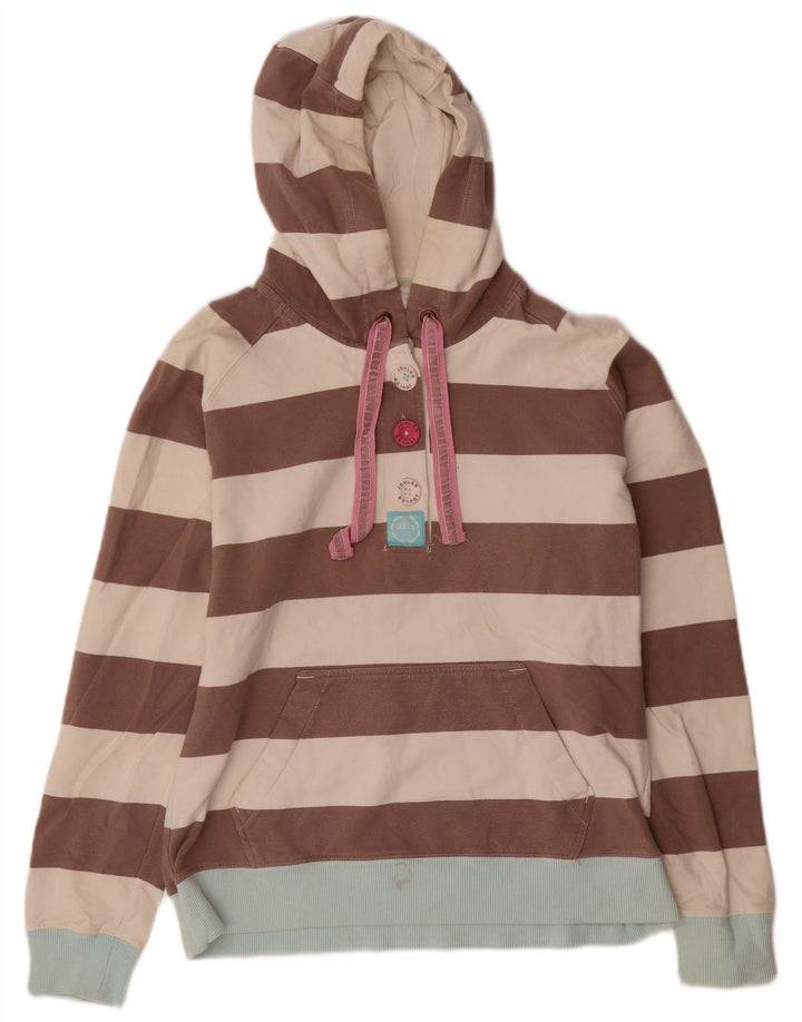 JOULES Jersey con capucha de corte clásico para mujer UK 40 Marrón medio Rayas