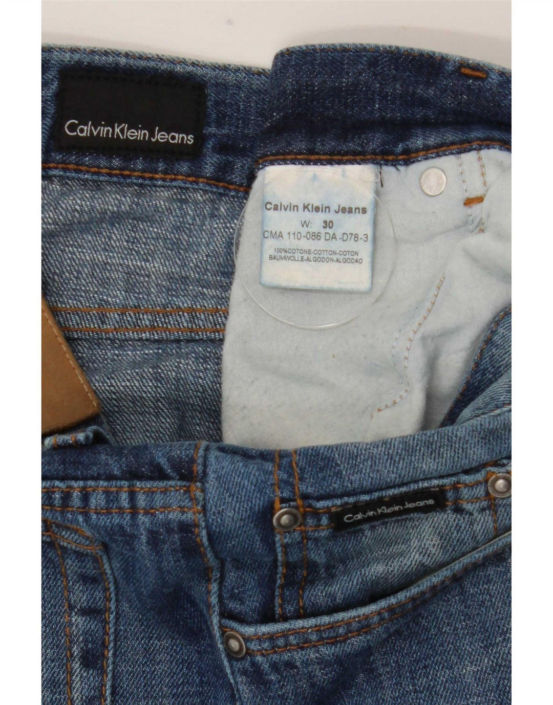 Calvin Klein Jeans rectos para hombre W30 L31 Algodón azul