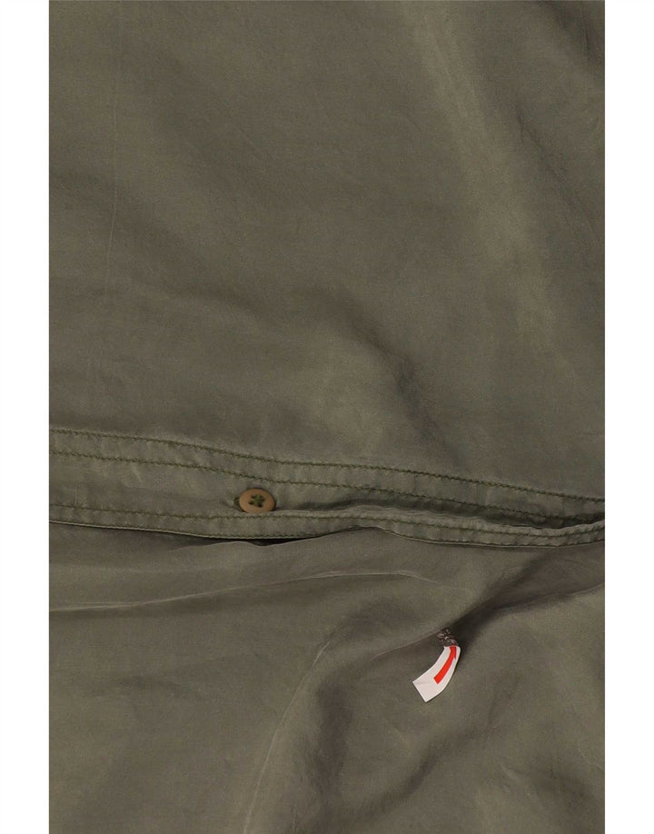 Bogari Hombre Camisa De Manga Corta Seda Caqui Mediana