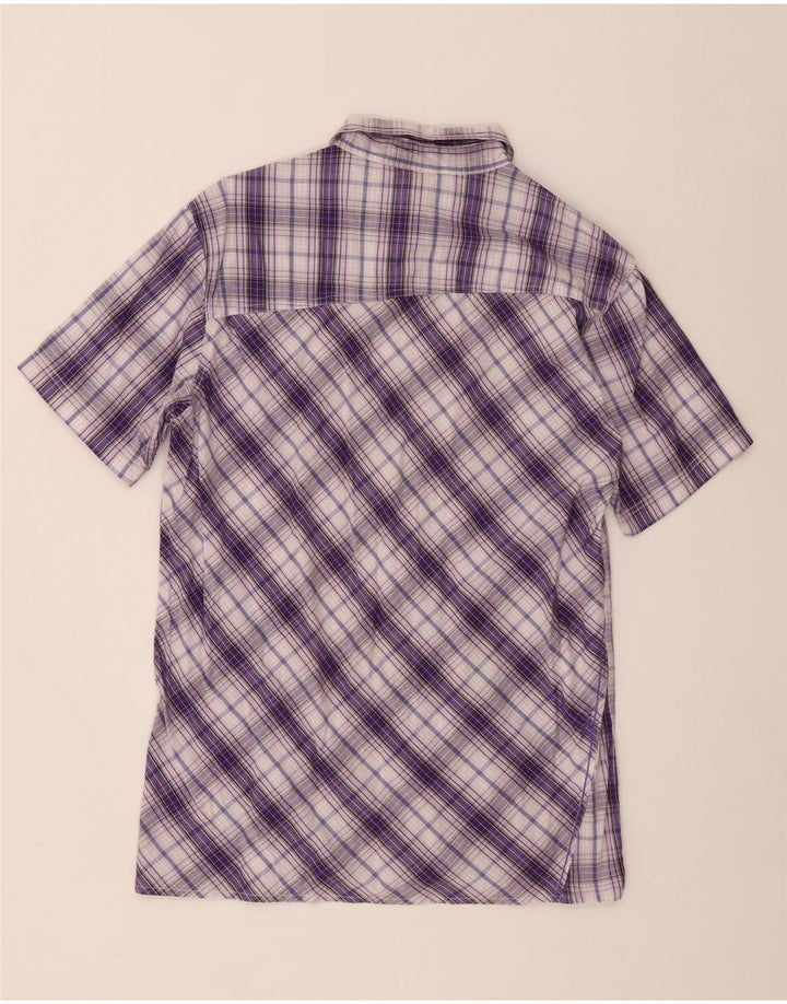 Rip Curl Hombre Camisa De Manga Corta De Algodón A Cuadros Morado Medio