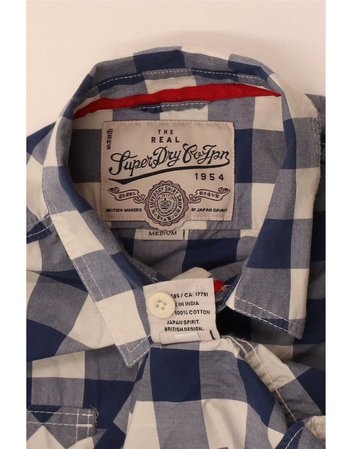 Camisa Superdry Hombre De Algodón A Cuadros Azul Medio