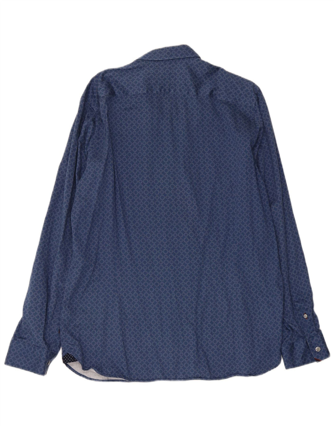 Ted Baker Camisa para hombre Talla 5 XL Algodón geométrico azul
