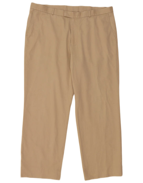 Pantalón de traje recto para hombre Lacoste Talla 50 XL W34 L29 Algodón beige