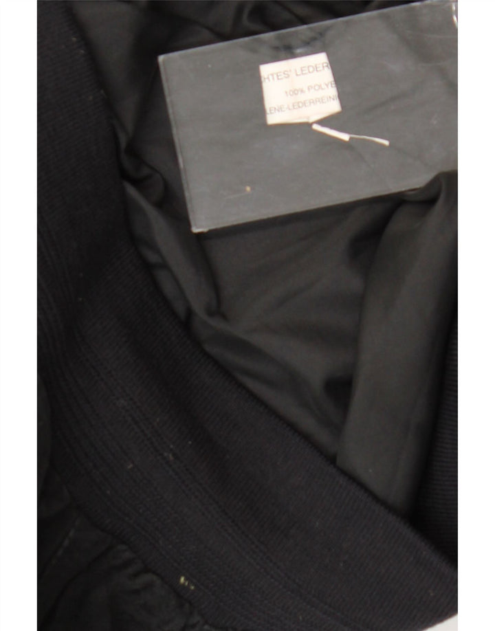 Vintage hombres ante bomber chaqueta Reino Unido 40 cuero negro grande