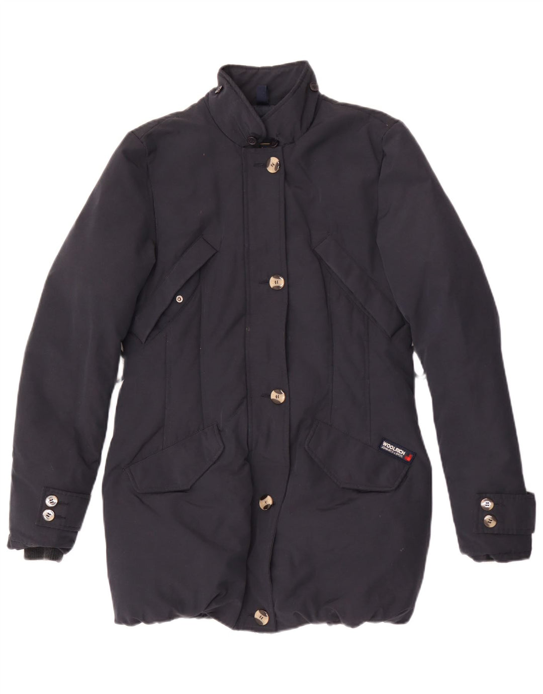 Woolrich Abrigo acolchado para mujer UK 10 Small Poliamida azul marino