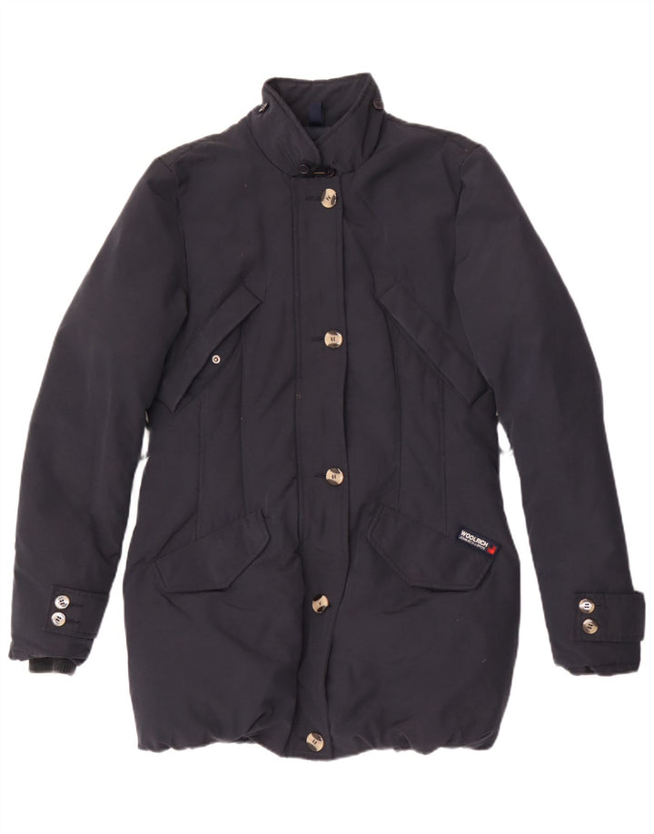 Woolrich Abrigo acolchado para mujer UK 10 Small Poliamida azul marino
