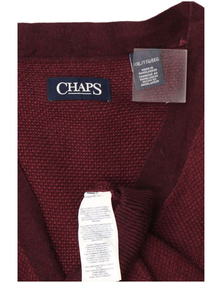 Chaps Suéter tipo cárdigan para hombre 2XL Algodón burdeos