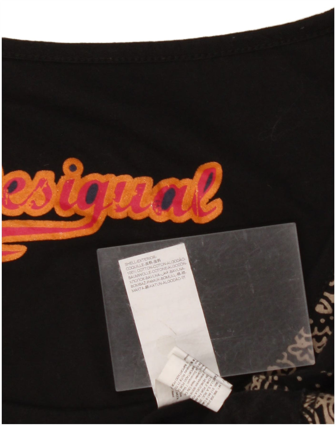 DESIGUAL Vestido asimétrico gráfico para mujer UK 44 Medium Black Paisley