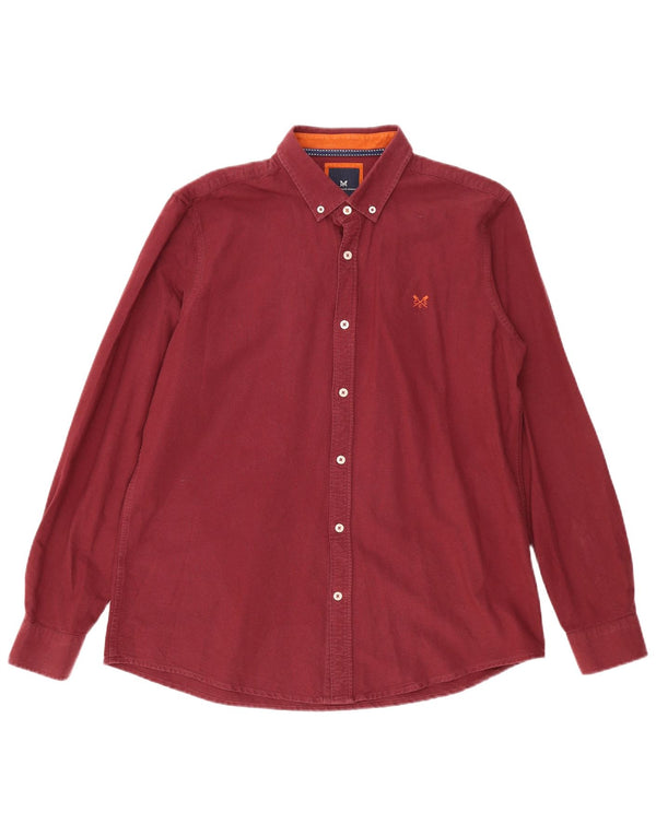 Crew Clothing Camisa ajustada para hombre XL Algodón burdeos