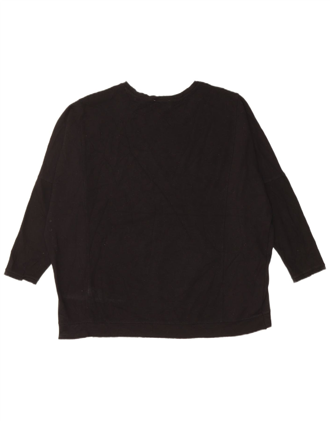 Zara Sudadera extragrande con manga 3/4 para mujer, talla 40, talla M, color negro