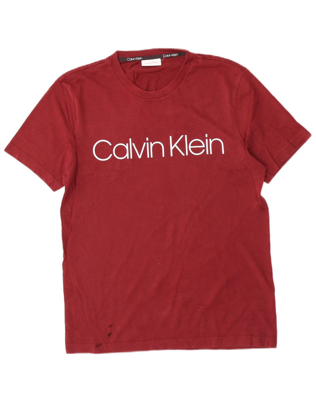 Calvin Klein - Camiseta gráfica para hombre, parte superior de algodón rojo mediano