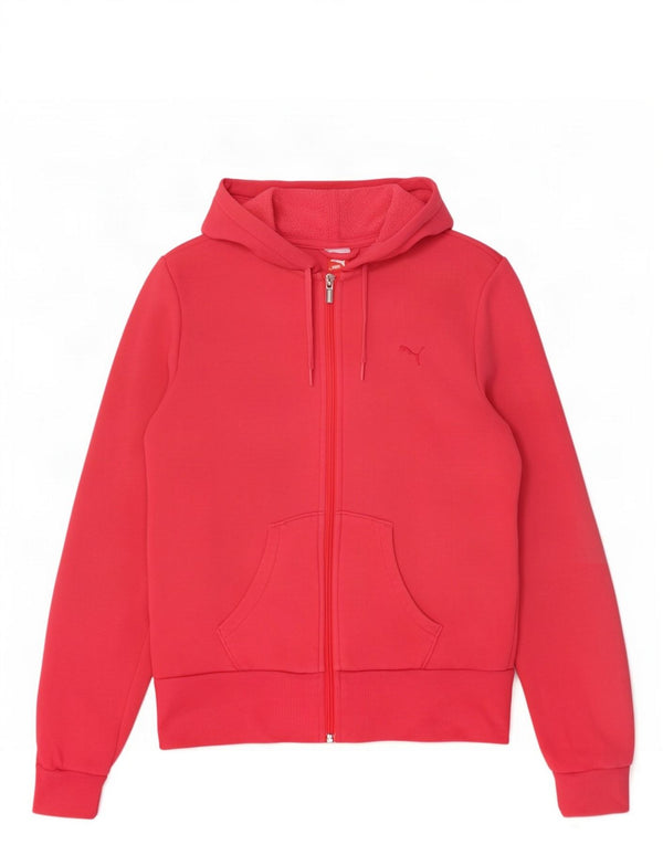 Puma Sudadera con capucha y cremallera para mujer UK 10 Small Pink Cotton