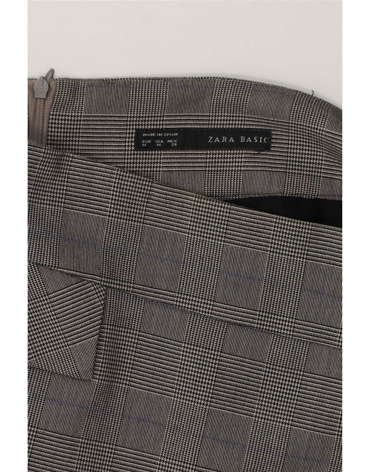 Zara Mujer Falda Lápiz Midi Mediana W30 Cuadros Grises