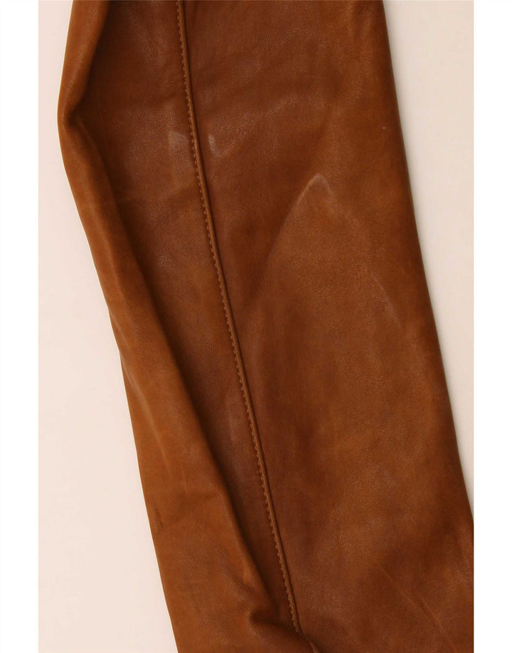 Massimo Dutti Chaqueta Blazer de Cuero con 3 Botones para Mujer UK 8 Small Marrón