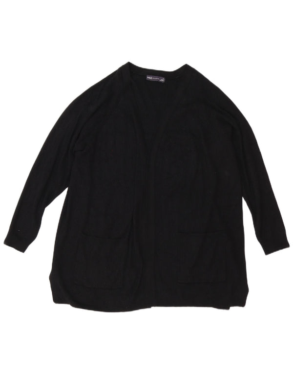 Marks & Spencer Suéter tipo cárdigan abierto para mujer UK 40 XL Viscosa negra