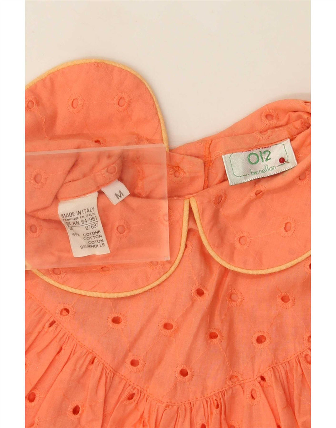 Benetton Vestido Tent para Mujer ES 44 Algodón Naranja Mediano