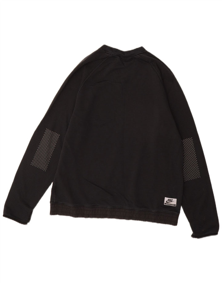 NIKE Hombre Sudadera Jumper Large Negro Rayas Algodón