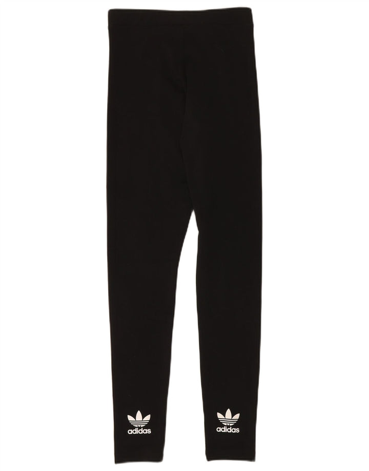 ADIDAS Leggings gráficos para mujer Reino Unido 10 Pequeño Poliéster negro