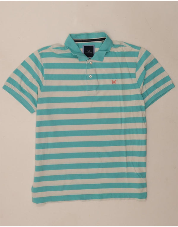 Crew Clothing Polo para hombre 2XL Algodón a rayas turquesa