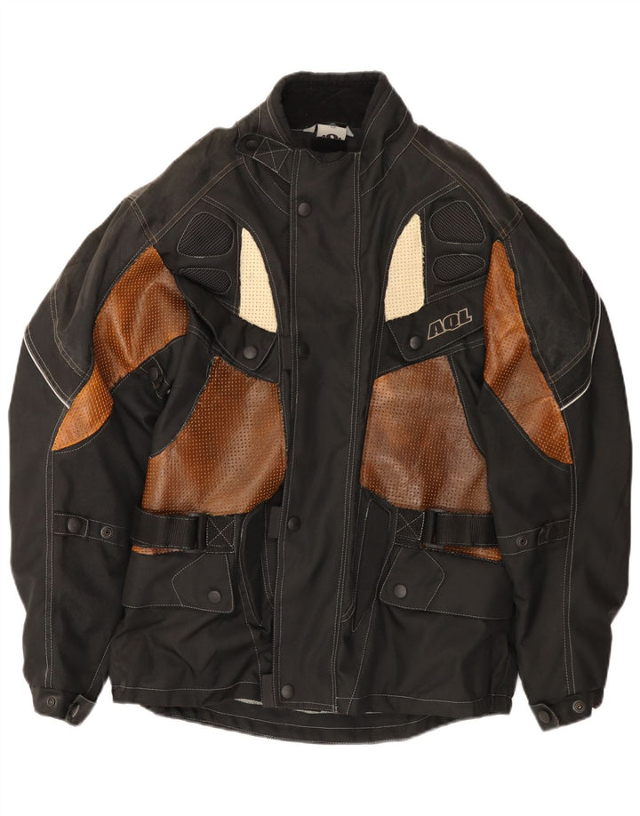Vintage hombres Motorstyle Racer chaqueta Reino Unido 38 medio negro colorblock