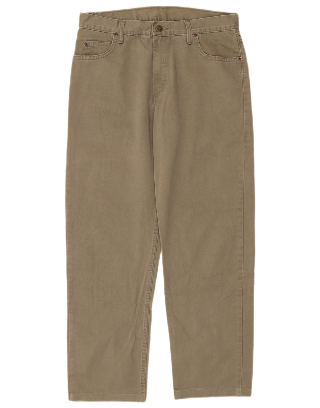 LEE Pantalones informales rectos Brooklyn para hombre W32 L30 Algodón caqui