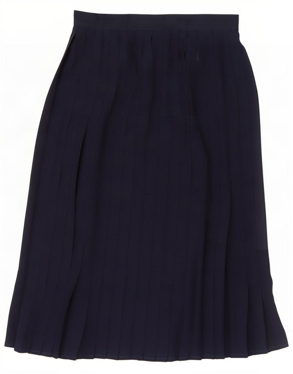 Falda plisada de cintura alta para mujer St Michael UK 12 Medium W26 Azul marino