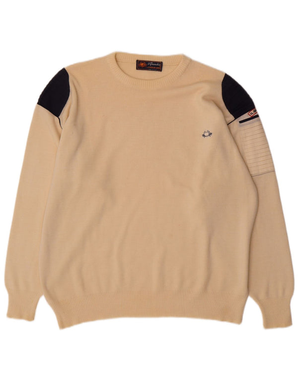 Il Granchio Jersey De Cuello Redondo Hombre XL Lana Color Block Beige