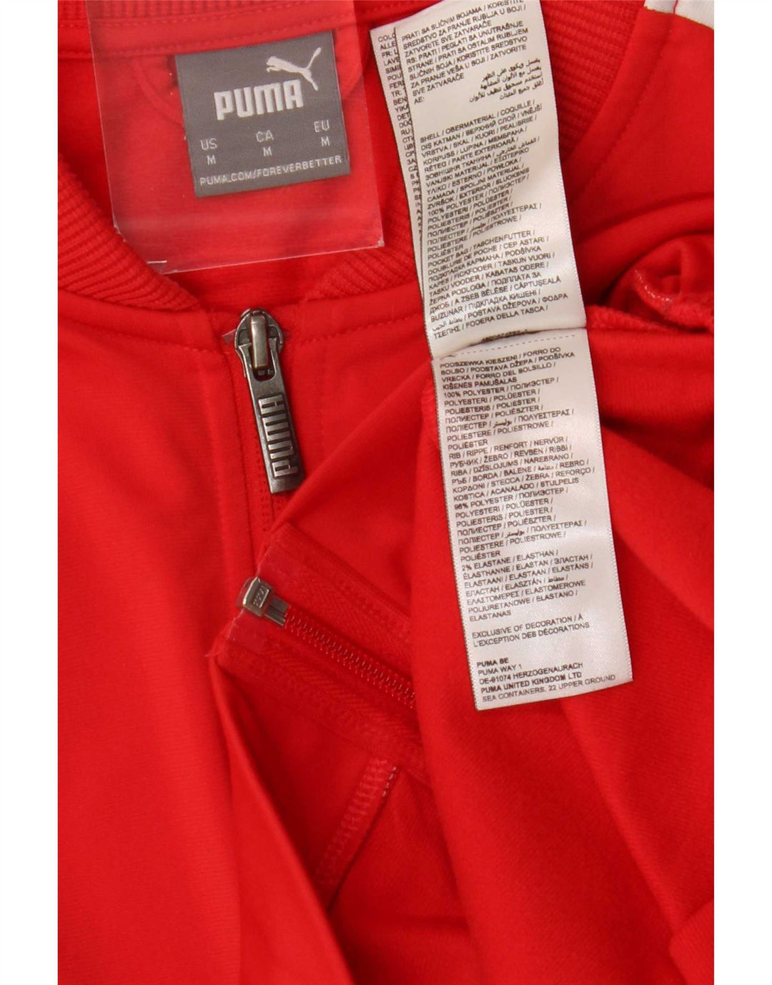 Puma Chaqueta de chándal para hombre con bloques de color rojo medio Poliéster