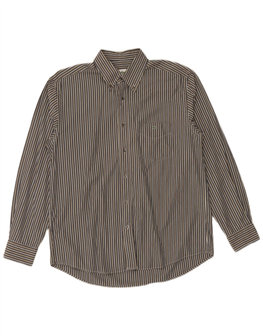 Camisa Lacoste Hombre Talla 40 Mediana Algodón Rayas Multicolor