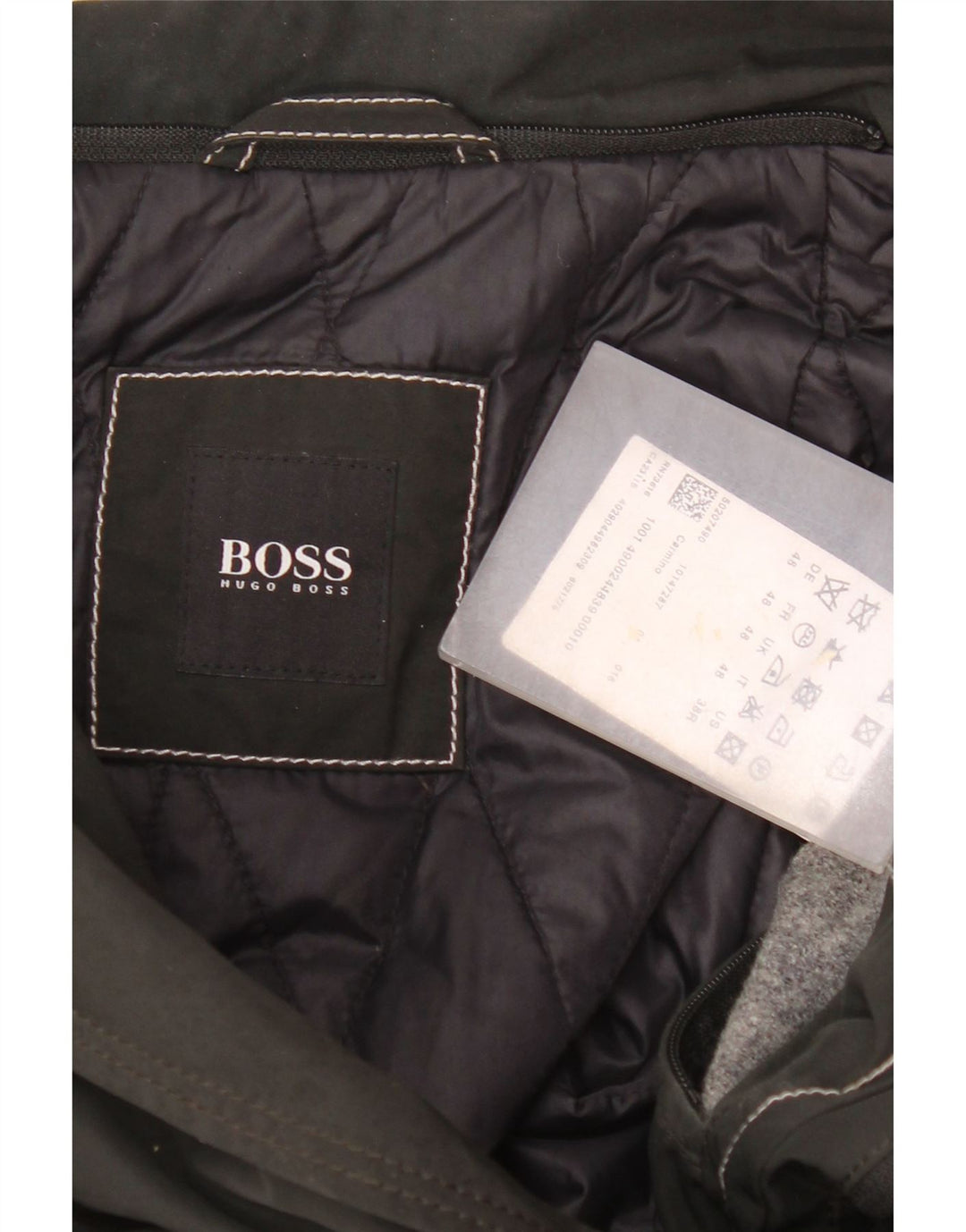 Hugo Boss Chaqueta utilitaria para hombre EU 48 Mediano Negro Poliéster