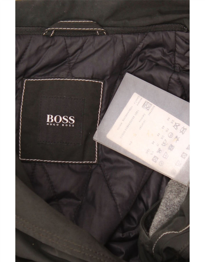 Hugo Boss Chaqueta utilitaria para hombre EU 48 Mediano Negro Poliéster