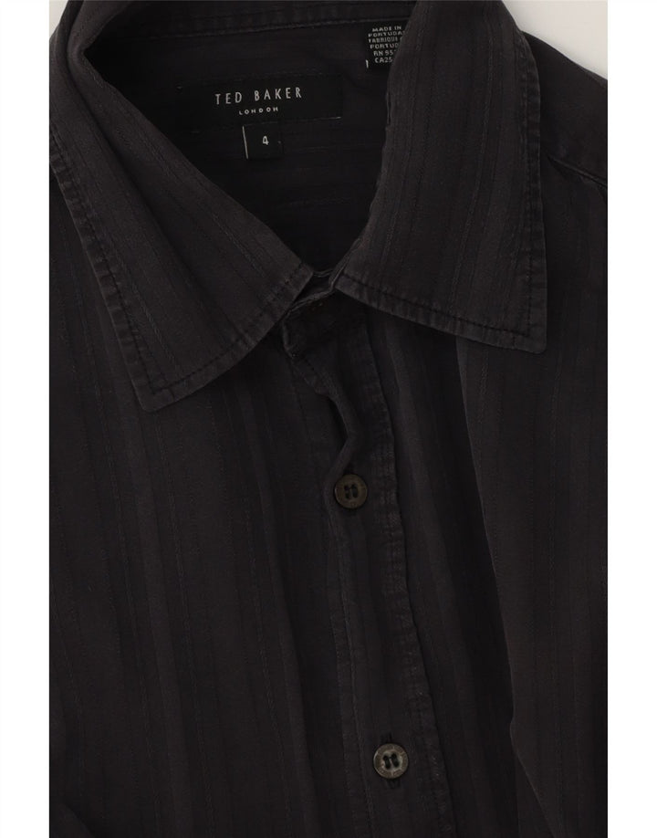 TED BAKER Camisa para hombre Talla 4 Grande Raya negra