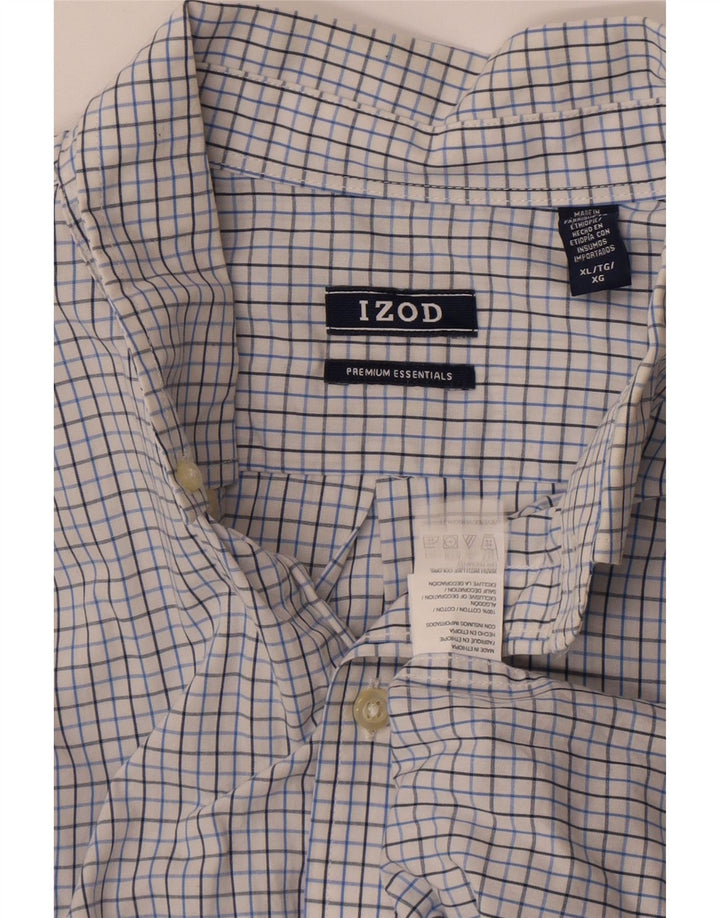 Camisa Hombre Izod XL Algodón Cuadros Blanco