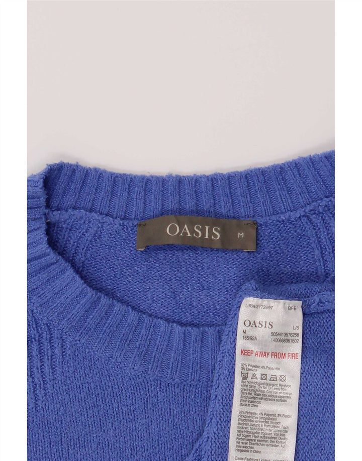 Oasis Jersey de cuello redondo para mujer UK 44 Poliéster azul medio