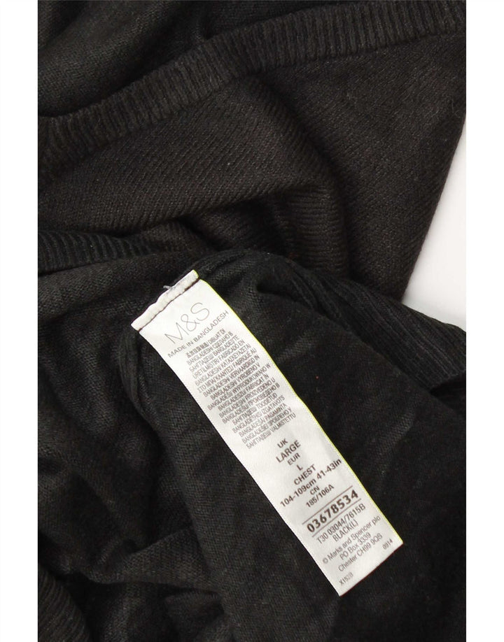Marks & Spencer Suéter con Cuello en V para Hombre Grande Acrílico Negro