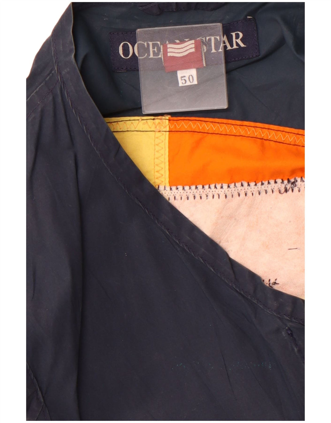 OCEAN STAR Chaleco utilitario gráfico para hombre IT 50 Large Azul marino Colorblock