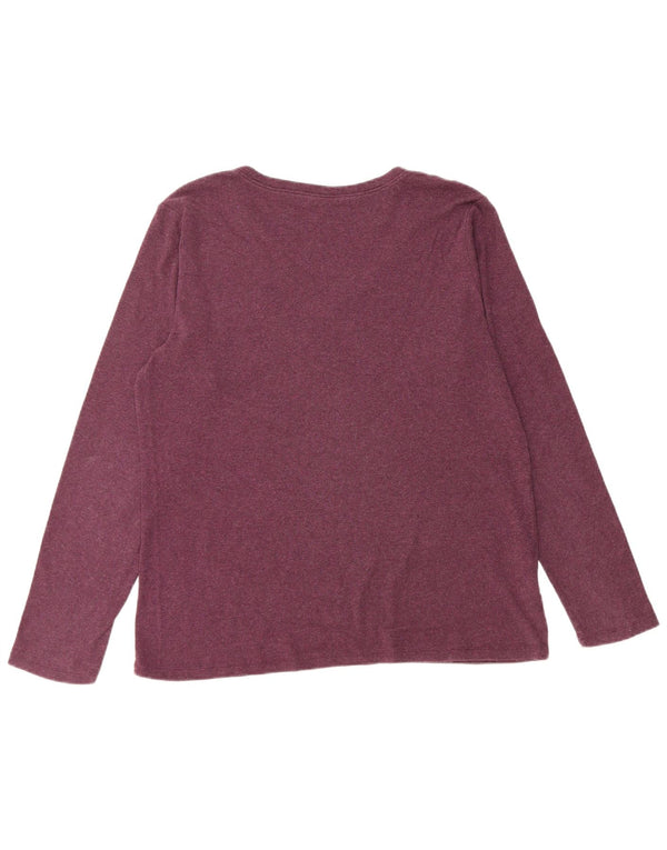 Eddie Bauer Top para mujer manga larga UK 18 XL Algodón burdeos