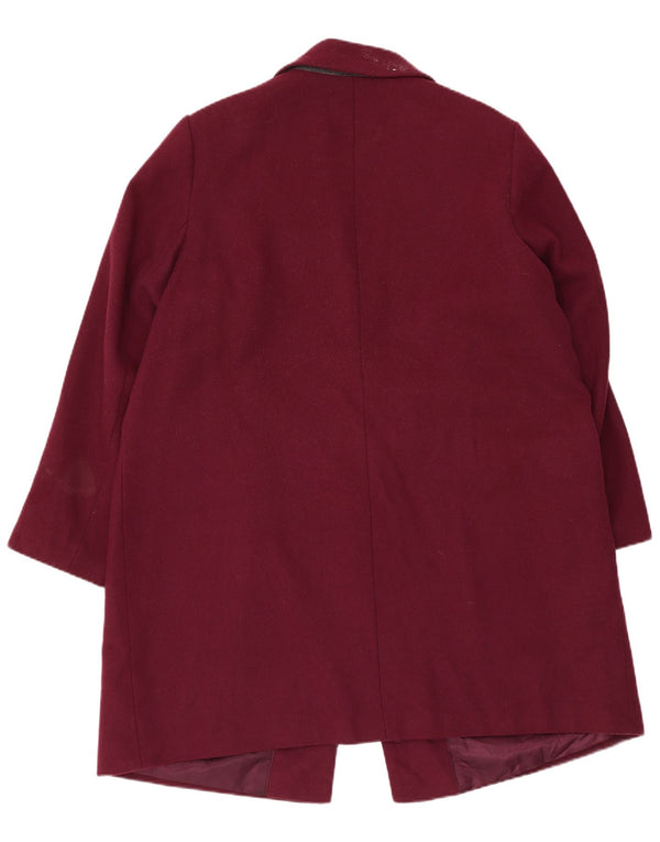 Marks & Spencer Womens Overcoat UK 20 2XL Burgundy Polyester