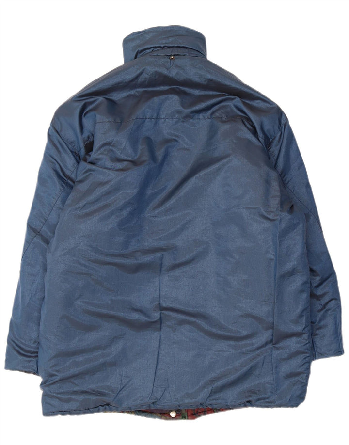 Vintage hombres reversible chaqueta acolchada Reino Unido 40 grande multicolor geométrico