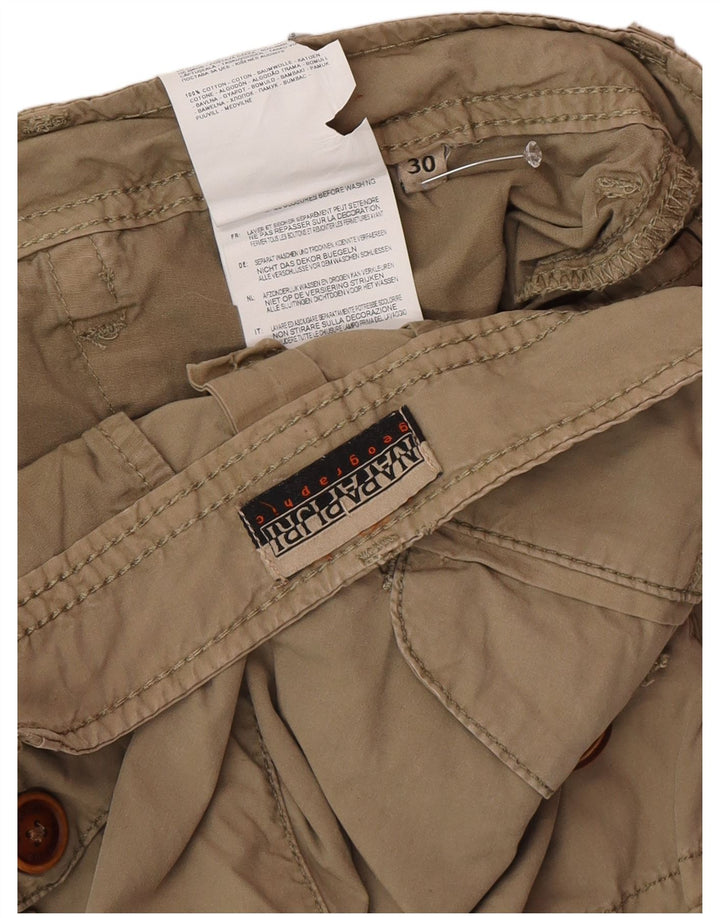 Napapijri Shorts Cargo Hombre W30 Algodón Caqui Medio