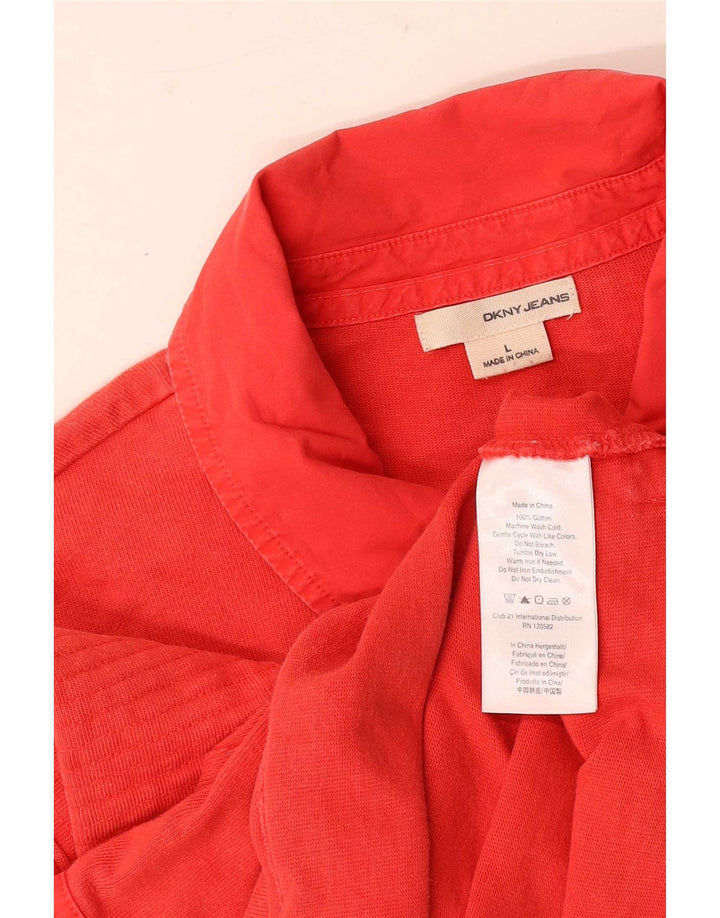 Dkny Camisa tipo pulóver para hombre, tamaño grande, algodón rojo