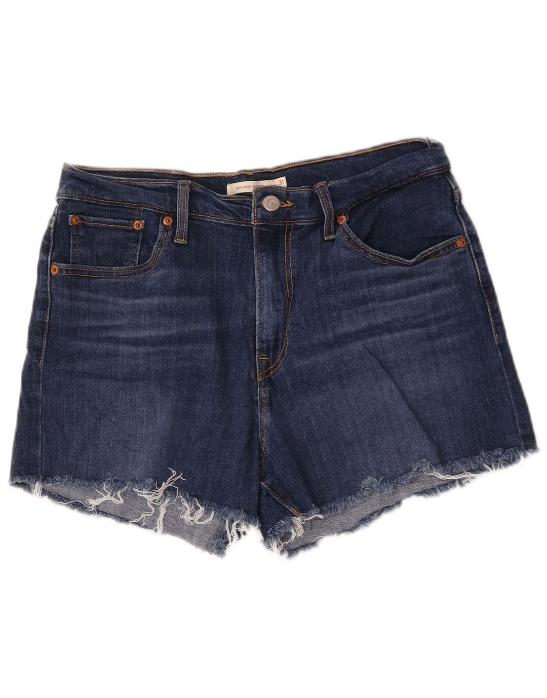 Levi's Mujer Vaqueros Cortos De Tiro Alto W31 Algodón Azul Medio