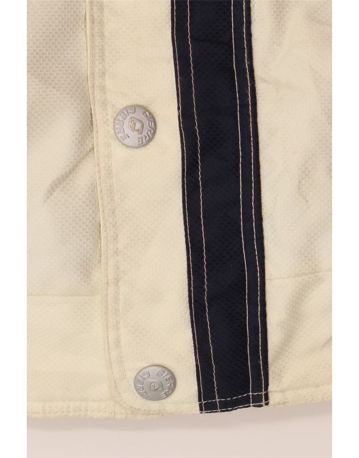 Gierre Chaqueta de esquí con capucha para hombre IT 48 Medium Off White Poliéster con bloques de color