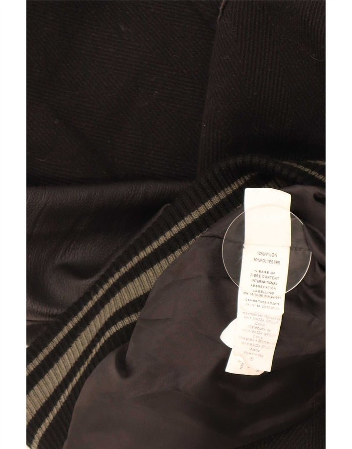 Vintage Hombres Varsity Chaqueta Reino Unido 42 XL Nylon Negro