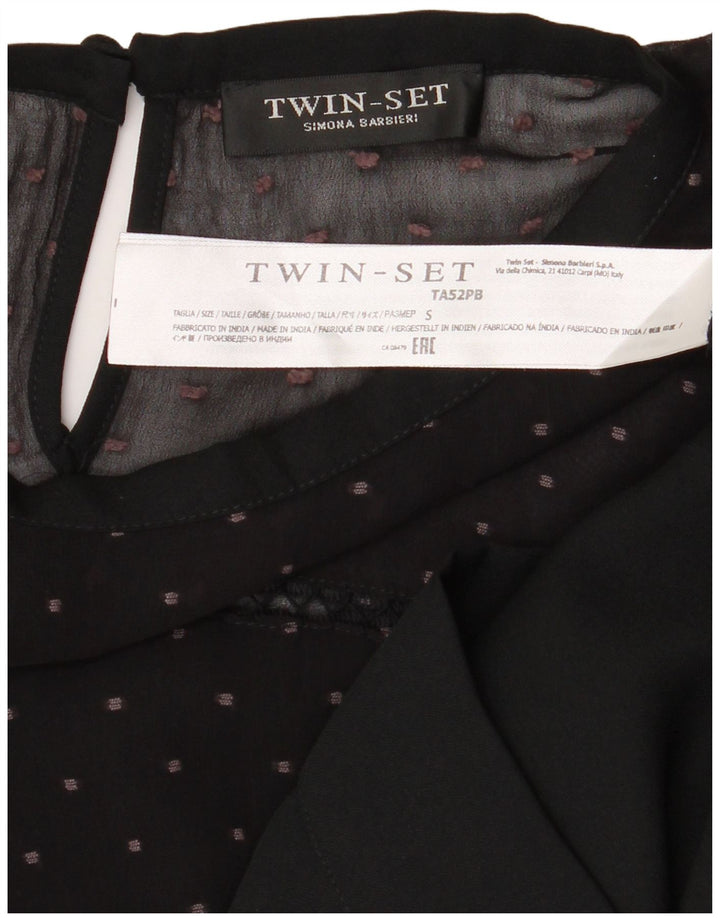 Simona Barbieri Blusa Twin-Set para Mujer UK 10 Small Black Spotted